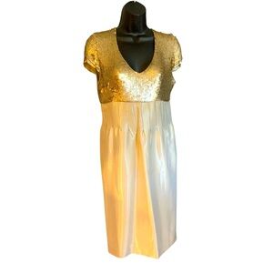Luca Luca vintage couture Empire Line dress size 8  silk & sequined exceptional